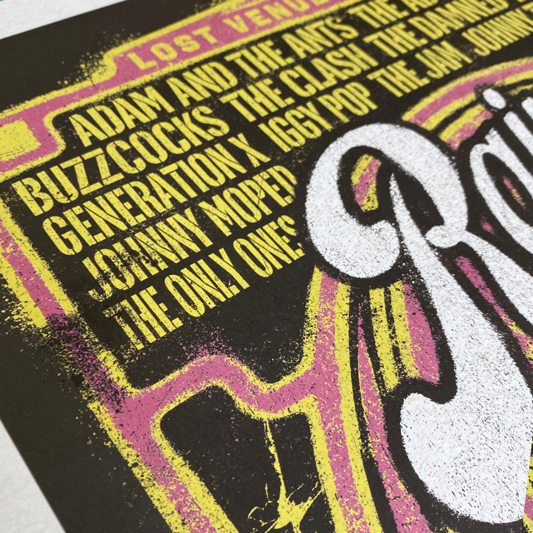 Close up of 'Rainbow Punk', a limited edition punk poster print